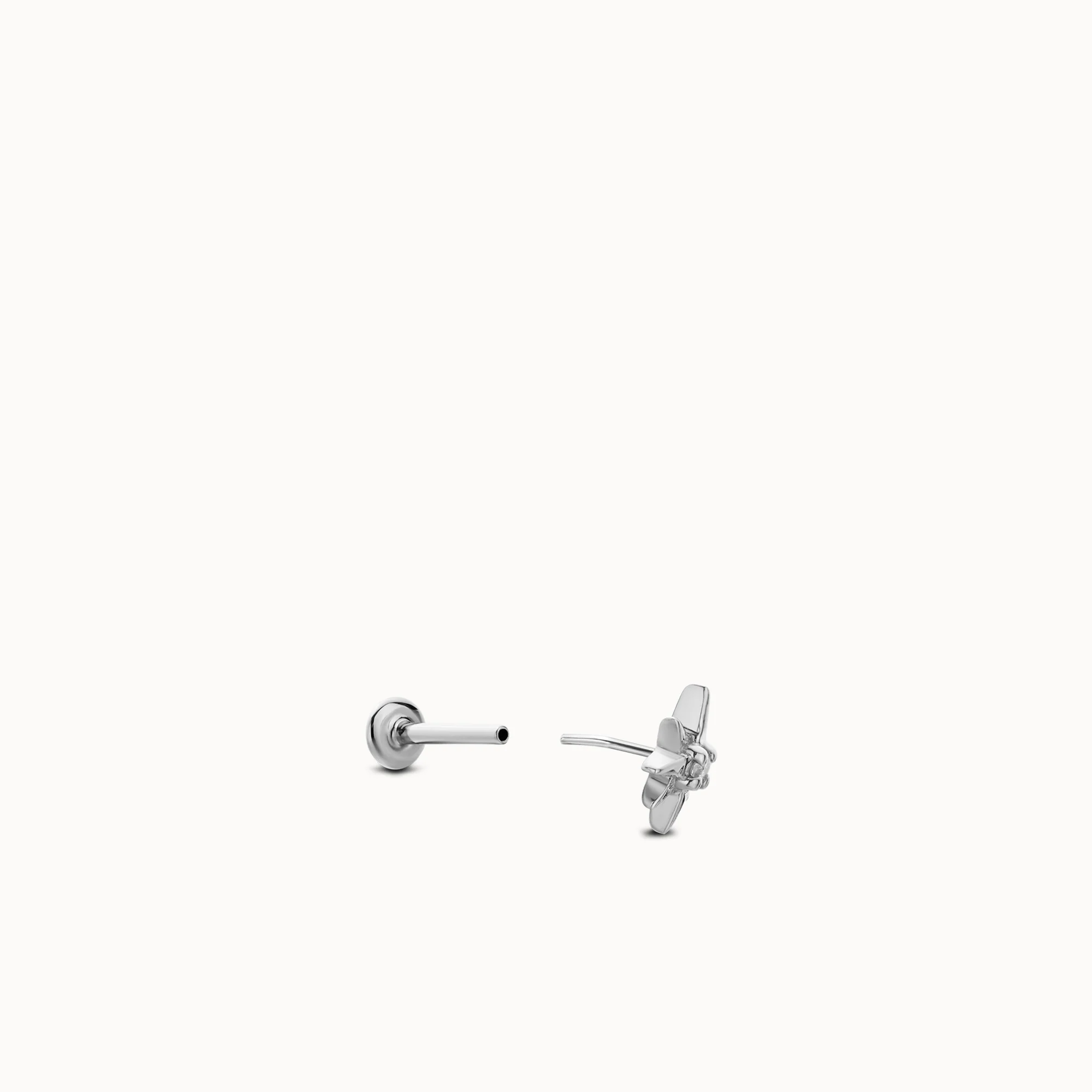 14k Flat Back Starburst Diamond Stud - Image 5