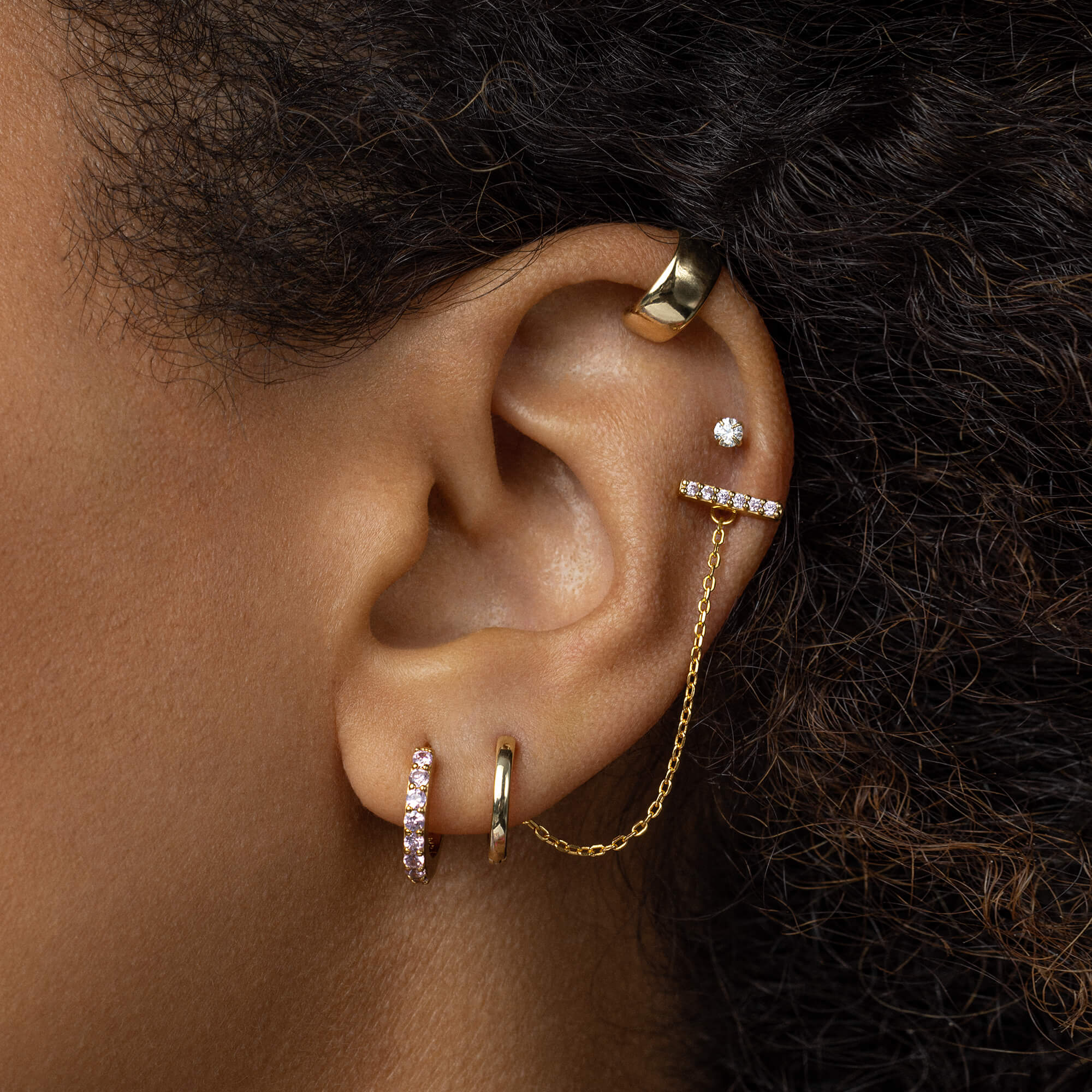April Birthstone Bar Studs - Image 4