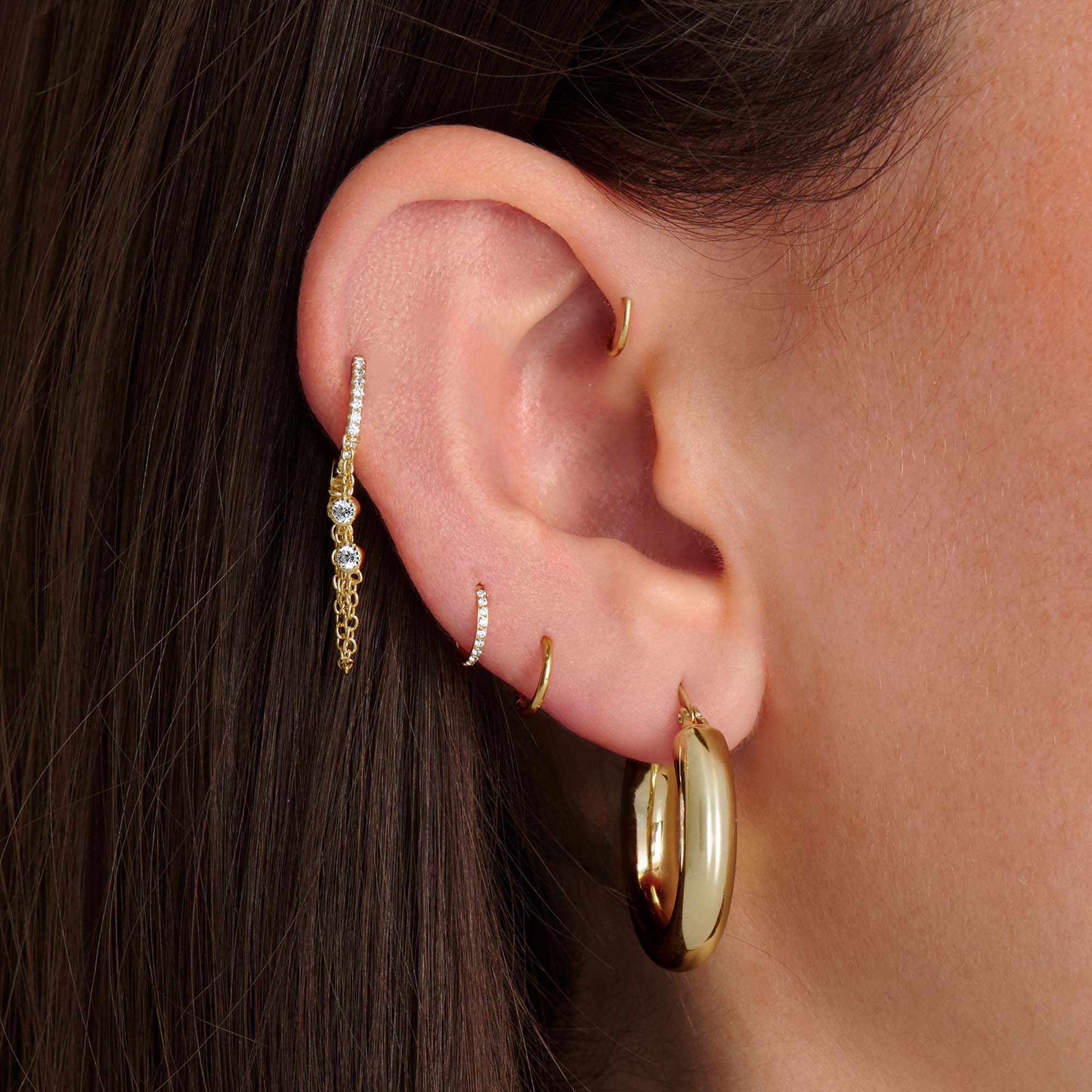 CZ Chain Hoops - Image 2