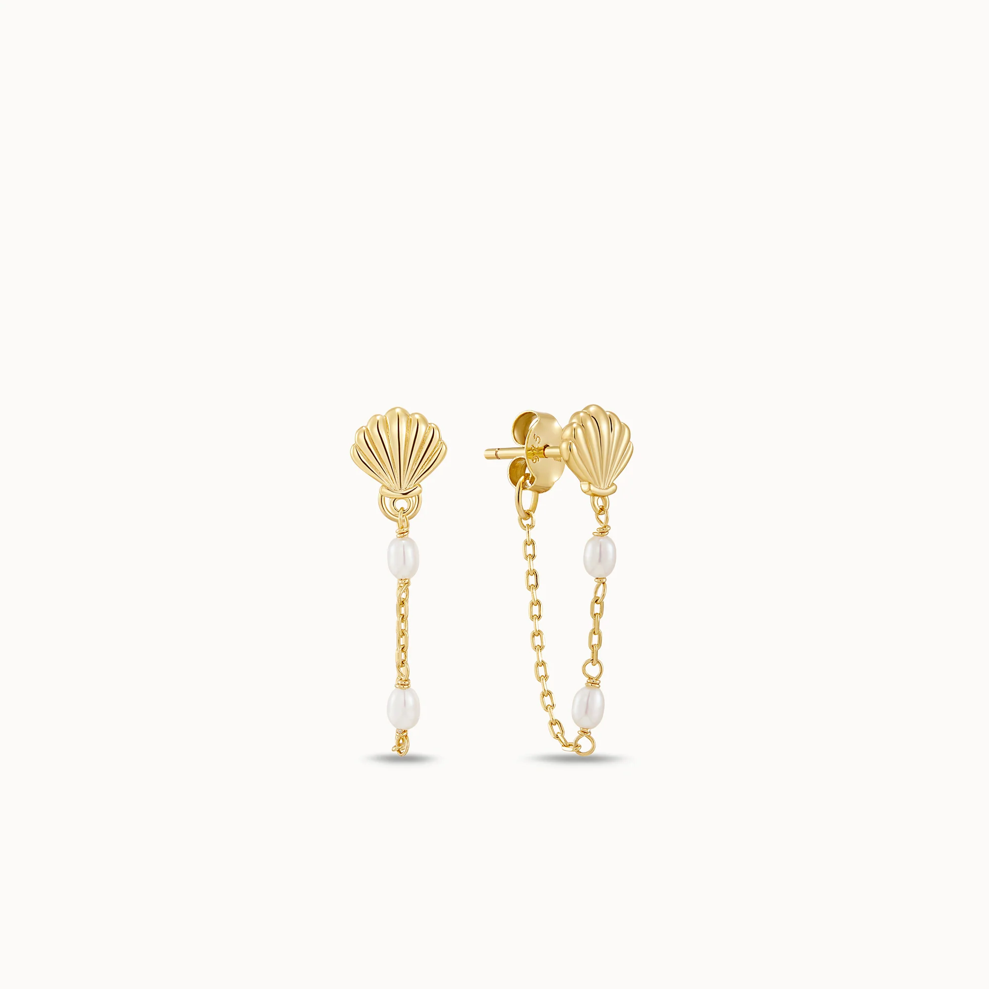 Shell Chain Hoops